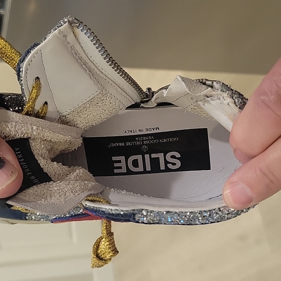 Golden Goose Ggdb Slide Silver Glitter Multicolor - Picture 4 of 11